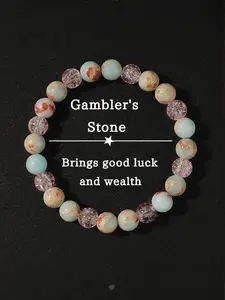 Natural Elegant Rose Quartz Gemstone Beaded Bracelet, Spiritual Jewelry for Good Luck and Fortune, Unisex Chakra Balance Gift with Mystic Energy