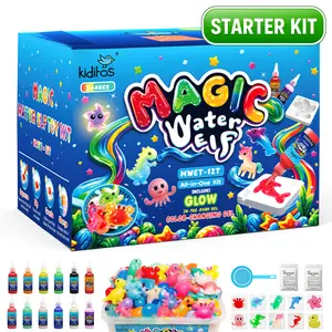 Kiditos Magic Water Elf Kit for Kids, T-Version DIY Aqua Gel Craft Set with Molds, Squishy Water Pets Toy Ages 3+