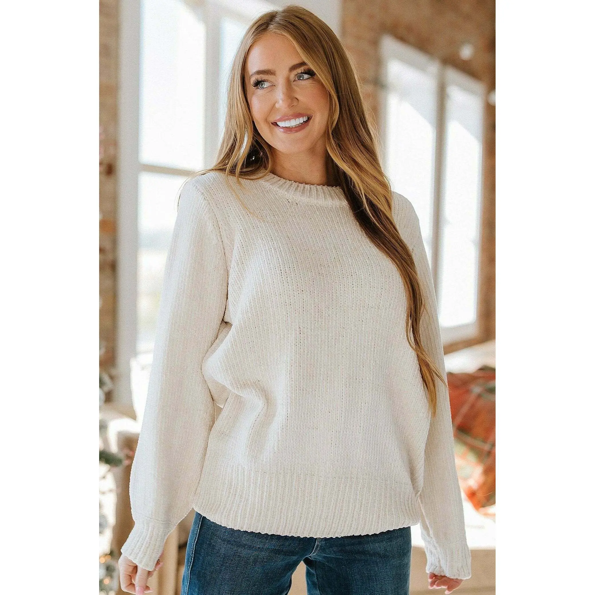 Elli Chenille Boyfriend Sweater | S-XL