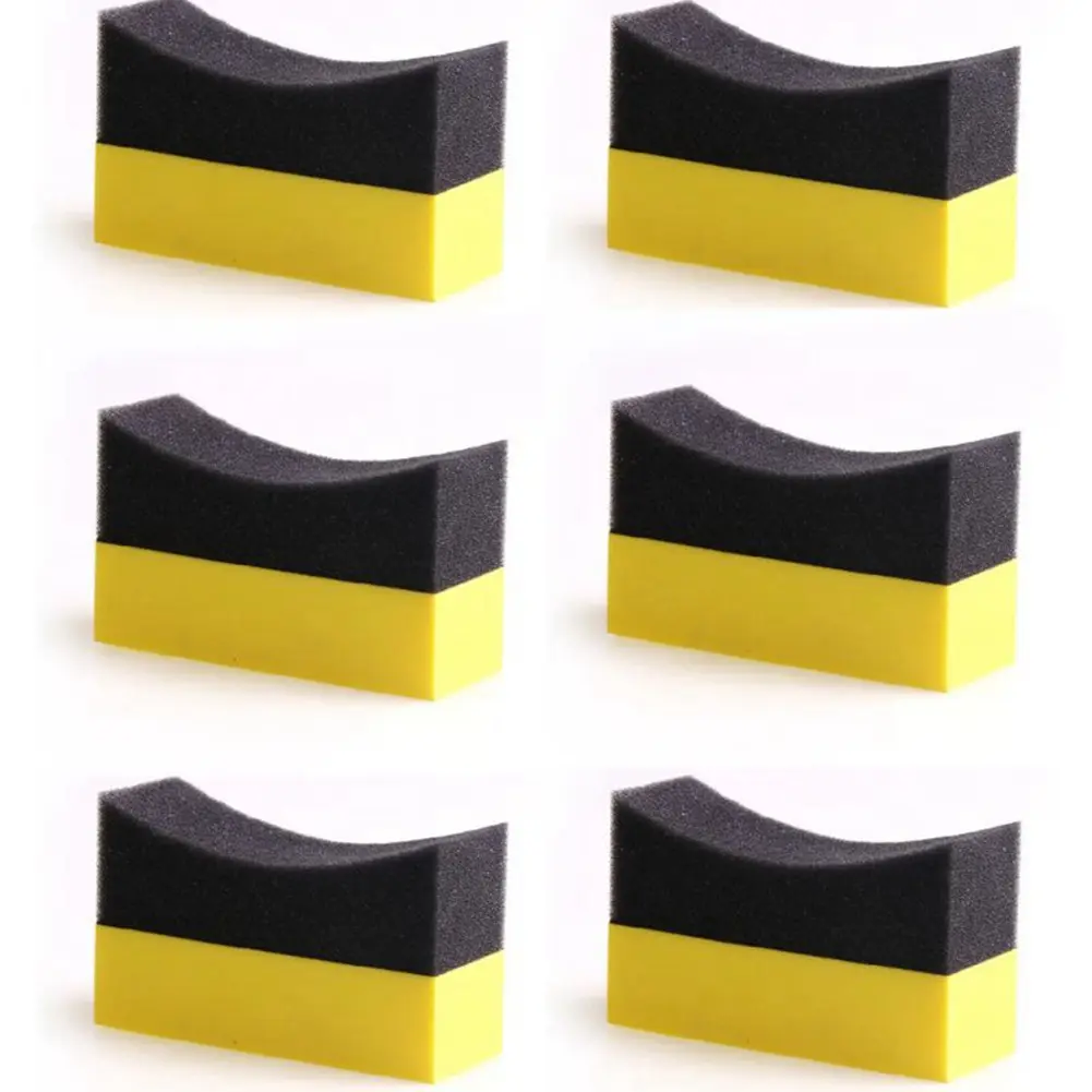 6-Piece Contour Dressing Applicator Pads - Washable & Reusable Sponge Car Detailing Tools for Tire Shine, Wax, and Polish, Detailing Products, Waxing, Off-Road, Applying, For Automobile Maintenance, 10X7x4cm