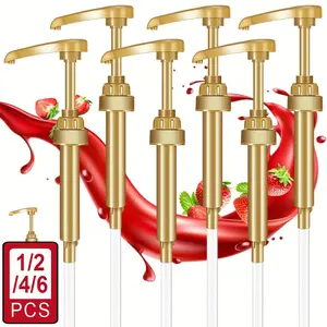 Golden Syrup Pump, Coffee Syrup Pump Dispenser Gold Syrup Pump for 750ml/ 25.4oz Syrup Bottle, Gold Pumps for Coffee Syrups, Teas, Snow Cones, Smoothies, Coffee Bar Tools