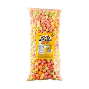 JAYONE Korean Puffed Corn Balls - Fruity Flavored Snack, 600g Bulk Pack, Crispy & Crunchy Sweet Corn Puffs