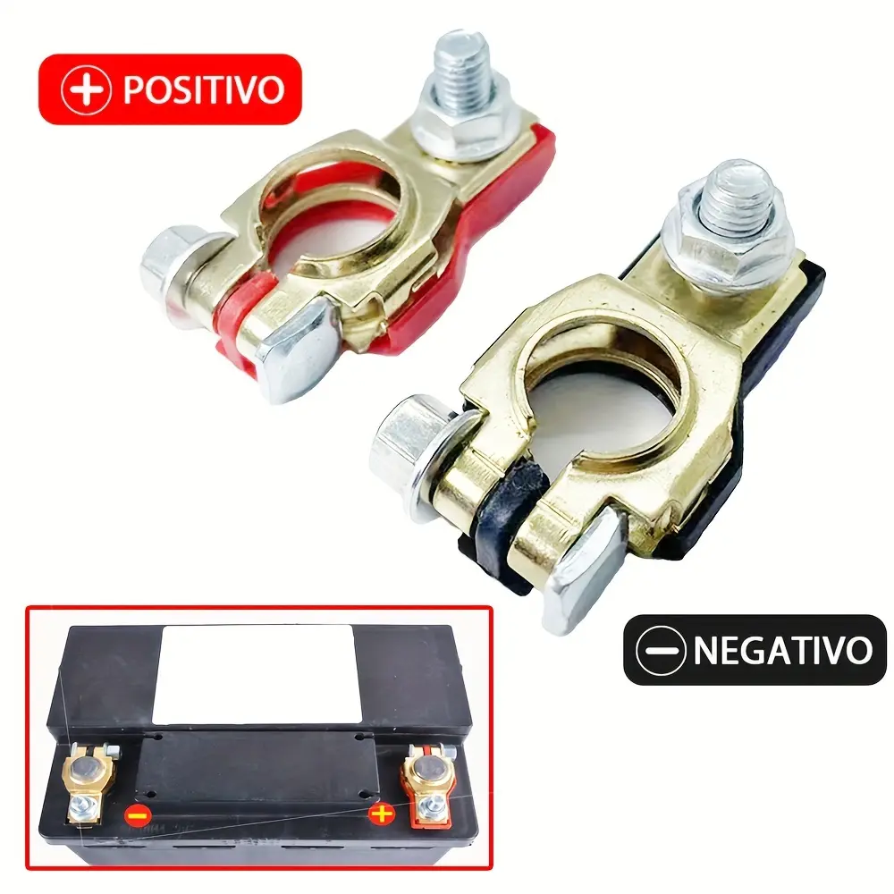 Set of Two Automotive Battery Terminal Clamps with Screw Type Connectors for Cars, Suvs, Motorcycles, And Vans, Auto Parts, Car Accessories