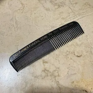 BLACK Vintage Funeral Home Advertising Comb