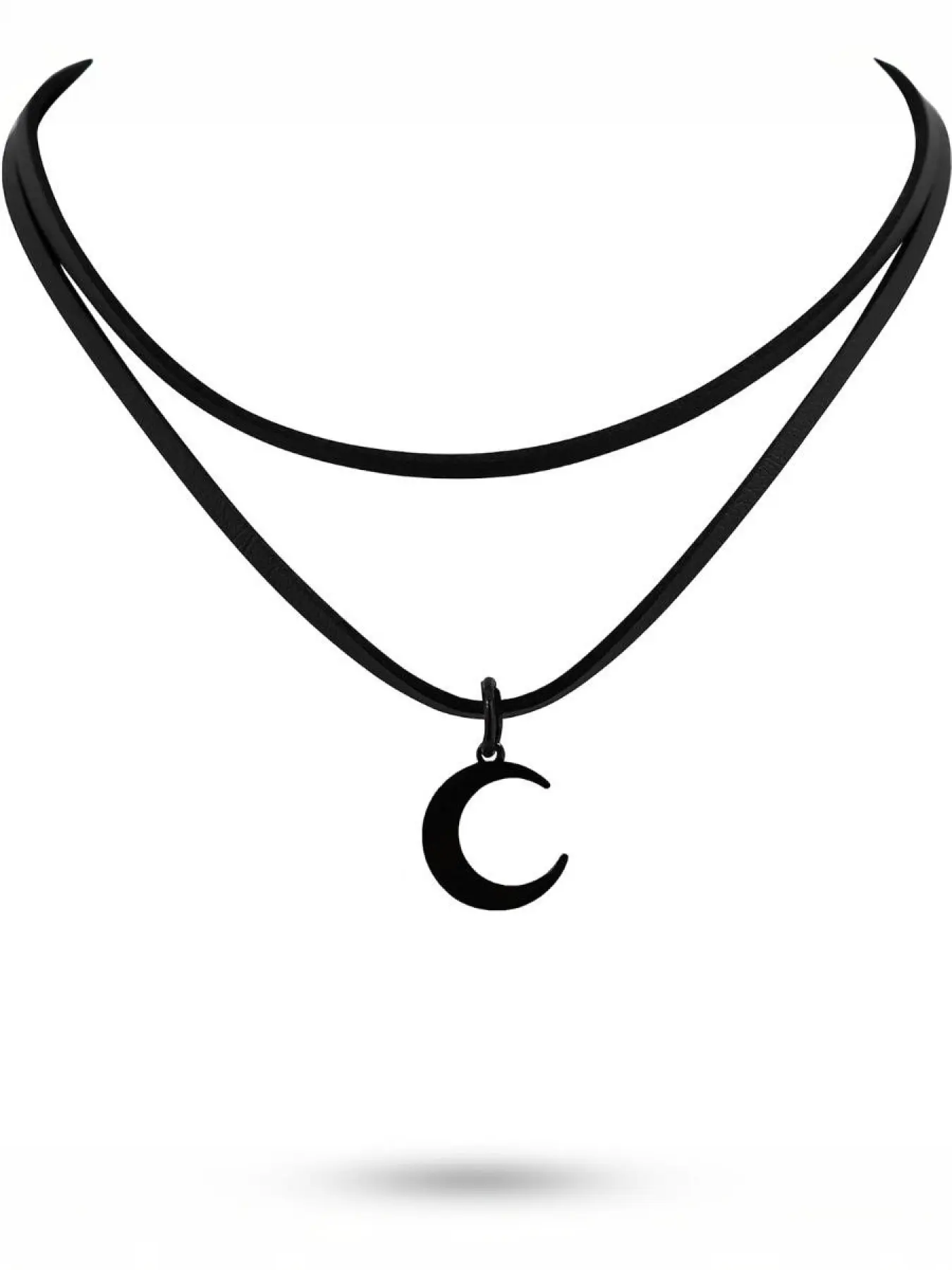 Gothic Boho Layered Black Crescent Moon Choker, Moon Necklace for Women, Gothic Emo Grunge Necklace, Goth Jewelry, Fashionable Accessory, Christmas Jewelry Gift for Women, Modern Versatile Accessories#Fashionweek#Fallfreshness#test