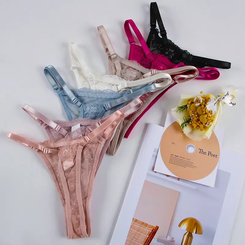 Women's 7-Pack Lace Thongs - Sexy, Thin, Fit, Feminine Floral Low-Waist G-String Underwear for Women, Breathable Casual Panties