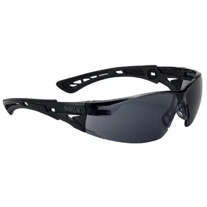 Bolle Rush Plus BSSI Ballistic Safety Glasses with Smoke Platinum Anti-Fog Lens