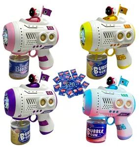 Bubble Gun for Kids, LightUp Bubble Machine for Toddlers, 8 HoleBlower with 1 Refill and 20 bubble liquid  , Automatic BubbleMaker for Bubble Blaster,Outdoor Toys,Birthday,Christmas Party Favor Gift