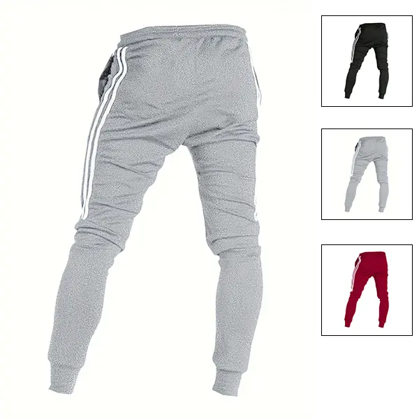 Men's Side Stripe Design Sweatpants Below the Ankle Combining Casualness and Comfort Must Have for Solo Outings