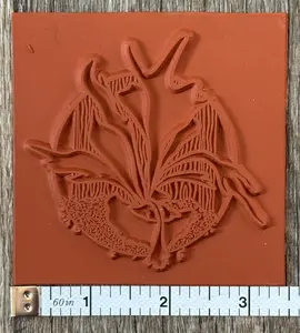 Staghorn Fern 3.5" x 3.5" Rubber Texture Mat