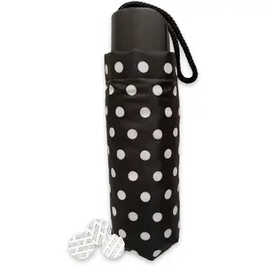 Umbrella Hidden Alcohol Flask| Disguised Plastic Container to Sneak Liquor| Conceal Flasks for Women & Men| Funny & Sneaky Way to Hide Liquid (Black w/White Dots)