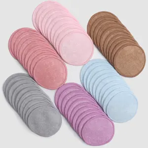 Reusable Makeup Remover Pad, 5 Counts/10/15pcs Gentle Makeup Remover Pads in Eco-friendly Natural Bamboo and Organic Cotton Round Shapes, Facial Cleansing Pads, Cosmetic Tool, Soft Makeup Remover