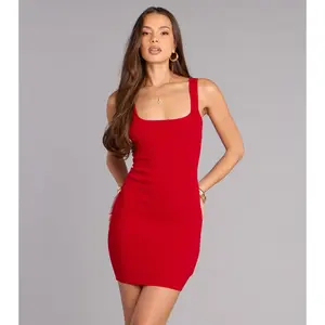 Hot Plans Ribbed Mini Dress