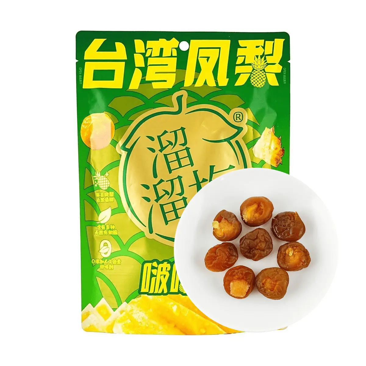LIULIUMEI Taiwan Pineapple Plum - Sweet & Chewy Dried Fruit Snack, 80g