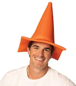 Caution Safety Cone Hat, Adult One Size