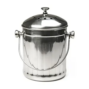 RSVP Half Gallon Stainless Steel Compost Pail