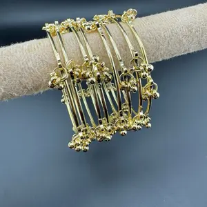 Kashmiri Ghunghru Bangles - Gold Tone 8 piece