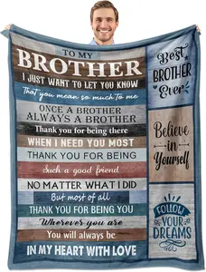 Brother Gifts - Brother Adult Gifts Blanket, Older Brother Gifts from Sister, Best Brother Birthday Gifts, for Brother Fathers Day Christmas