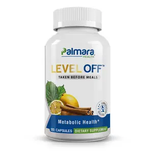 Level Off Glucose Support and Metabolic Health - Energy, Mood and Cravings with White Mulberry, Cinnamon and Lemon Peel, 120 Capsules | Palmara Health