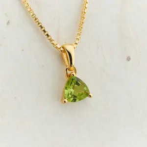 Everyday Gold Trillion Cut Peridot Necklace