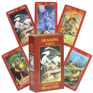 Dragon Tarot Cards Set, Magic Esoteric Portable Compact 78-Card Deck for Fortune-Telling, Divination & Spiritual Guidance, Ideal Gift for Ages 14+, Festive Present