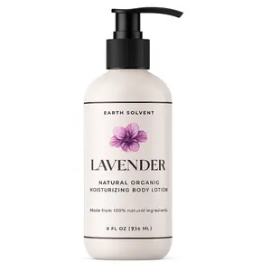 Earth Solvent Lavender Body Lotion - Natural Organic Moisturizing Formula 8 FL OZ Hydrating Hypoallergenic Face and Body Lotion Daily Skin Repair