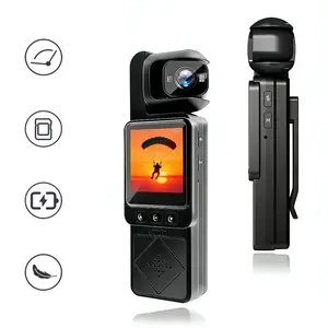 HD 1080P Sport Camera 180° Rotating Body Cam 6x Zoom,IR Night Vision, Wide Angle,Streaming Camera,Outdoor Sport Pocket Camera,Sports DV for Skiing /Cycling /Hiking Wearable Action Camera