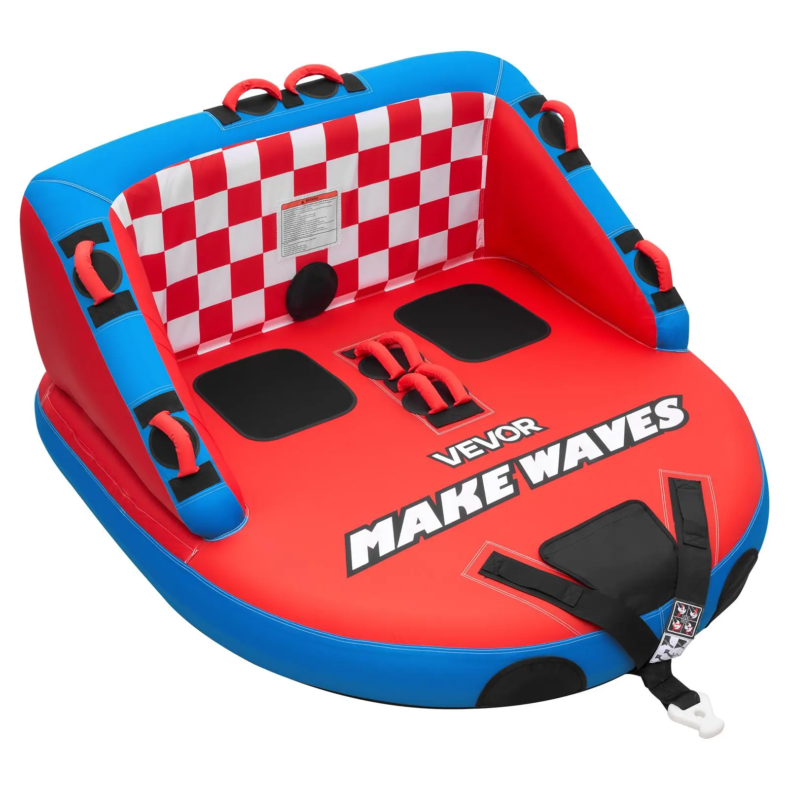 【SummerFinds】VEVOR Towable Tubes for Boating, 2-Rider Inflatable Towable Tube for Boat to Pull, 340 lbs Capacity Water Sports Boating Tubes - with Full Nylon Cover, Dual Tow Points, Safety Valve & Padded Handles