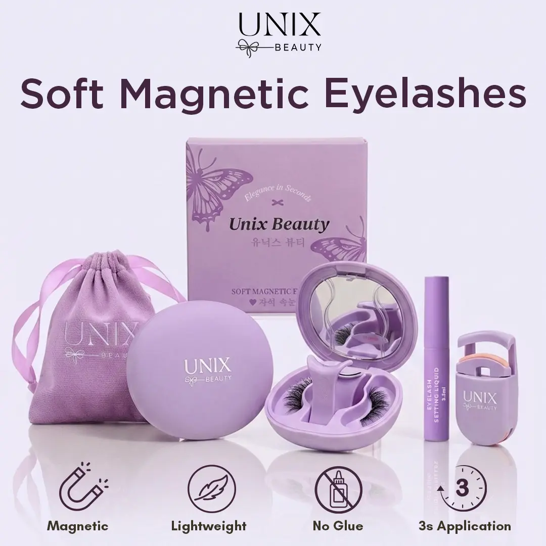 Unix Beauty Soft Magnetic Eyelashes All-in-One Box Lightweight Reusable No-Glue Water-proof Make-up Cosmetic