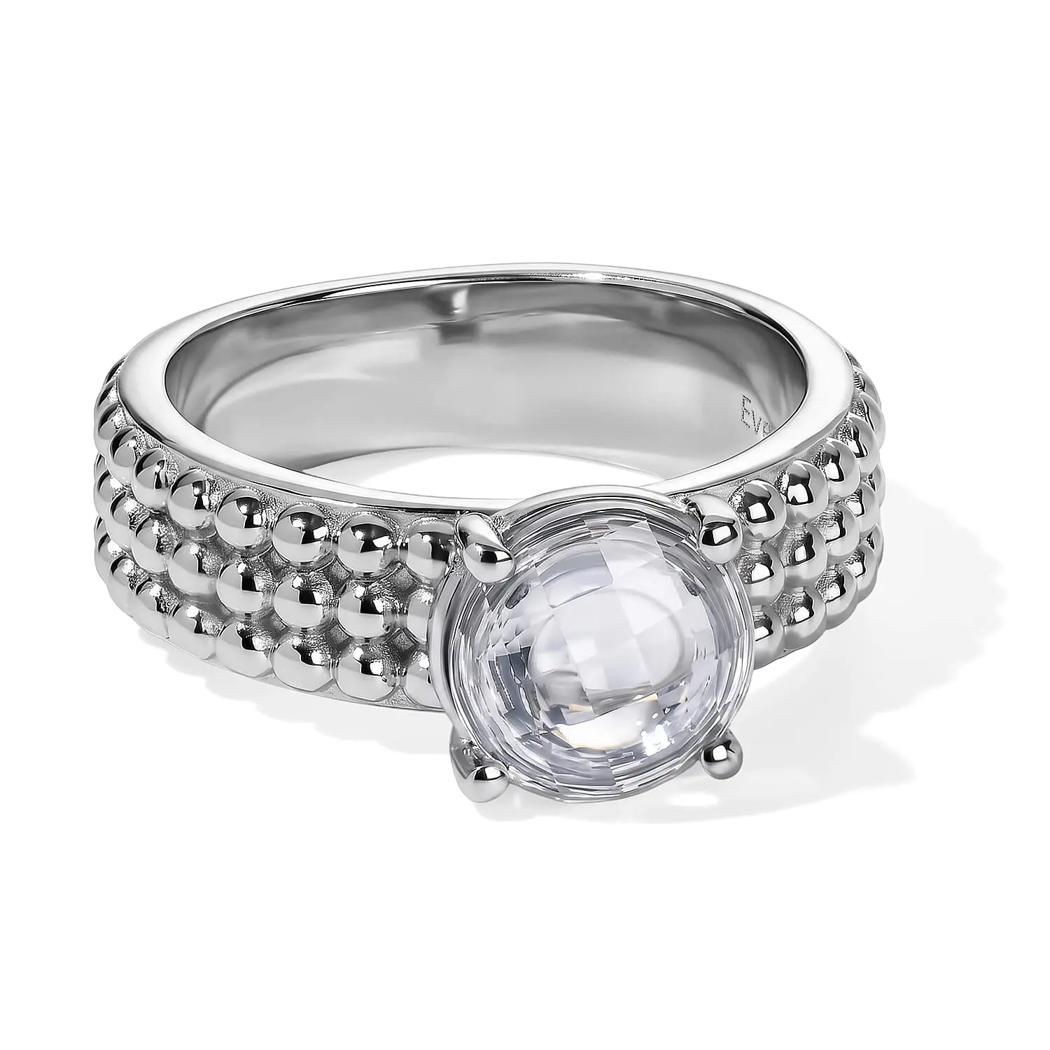 EverTrue Simulated Diamond Solitaire Ring in Platinum Bond (Size 10.0)