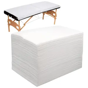 100pcs Disposable Massage Table Sheets Soft Non-woven Breathable Spa Bed Covers 31" x 71" White for Massage Beauty Salon Eyelash Wax Tattoo