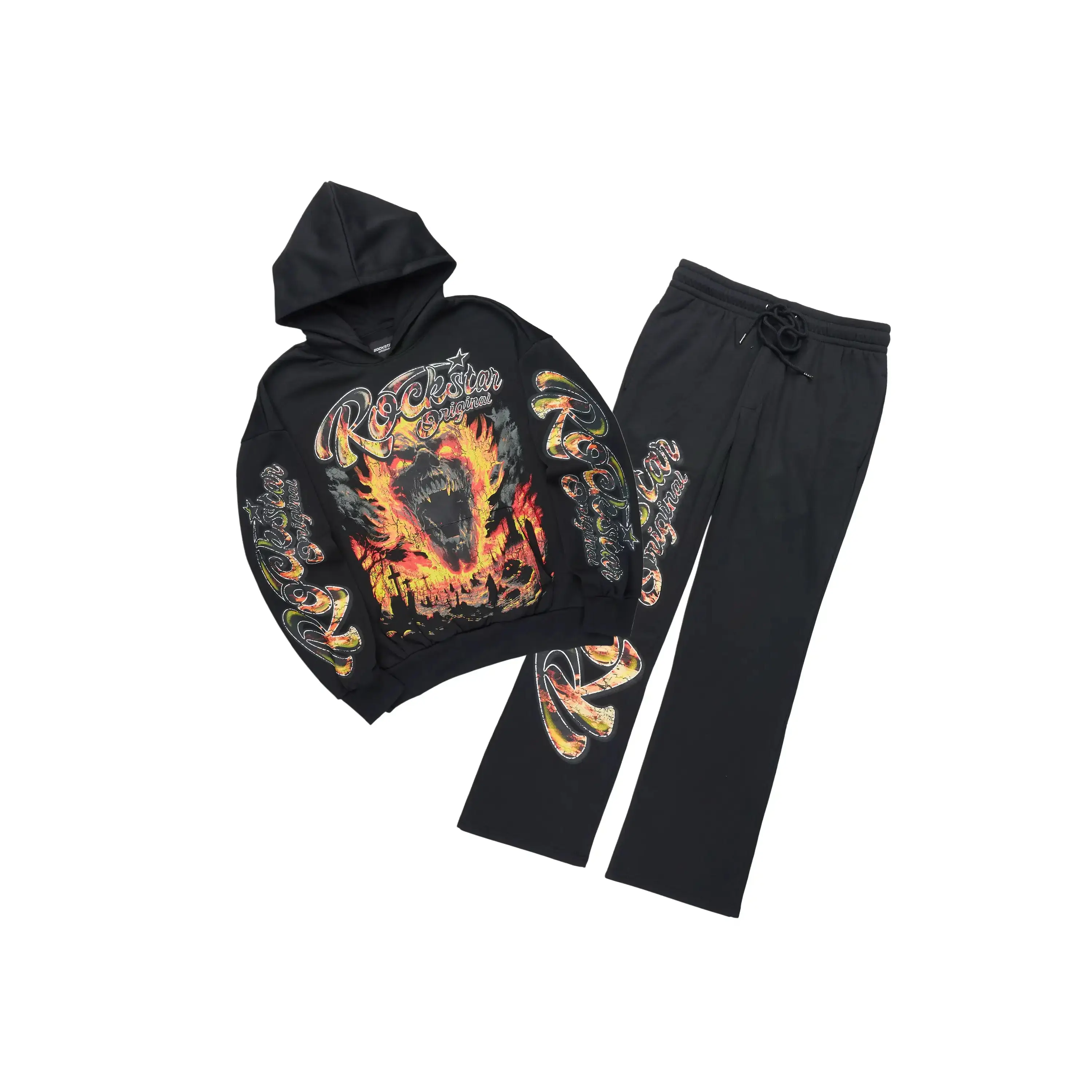 Flamer Charcoal Hoodie/Baggy Pant Track Set Flamer Charcoal Hoodie/Baggy Pant Track Set