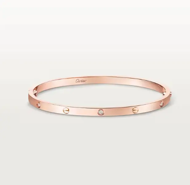 Pre-owned Cartier LOVE Bracelet Small Model, 6 Dias, Rose Gold , non full set