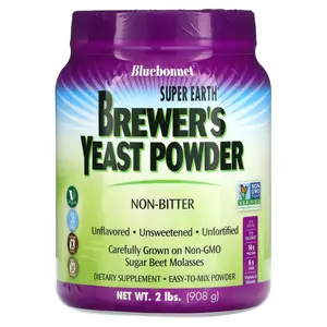 Bluebonnet Nutrition Non-Bitter Brewer's Yeast Powder, Unflavored, 2 lb (908 g)