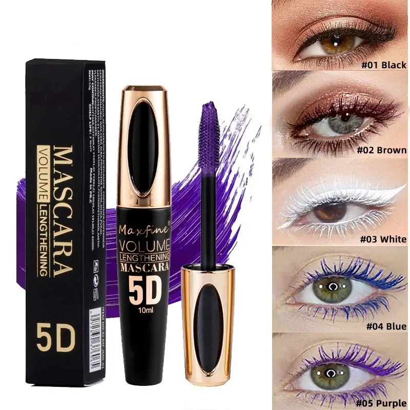 5D Professional Flawless Beauty Mascara, Colorful and bold personality Mascara,Waterproof Sweatproof Smudge Proof Long Lasting Base Multi Color Eyelash Makeup for Women,Makeup suitable for festivals and parties