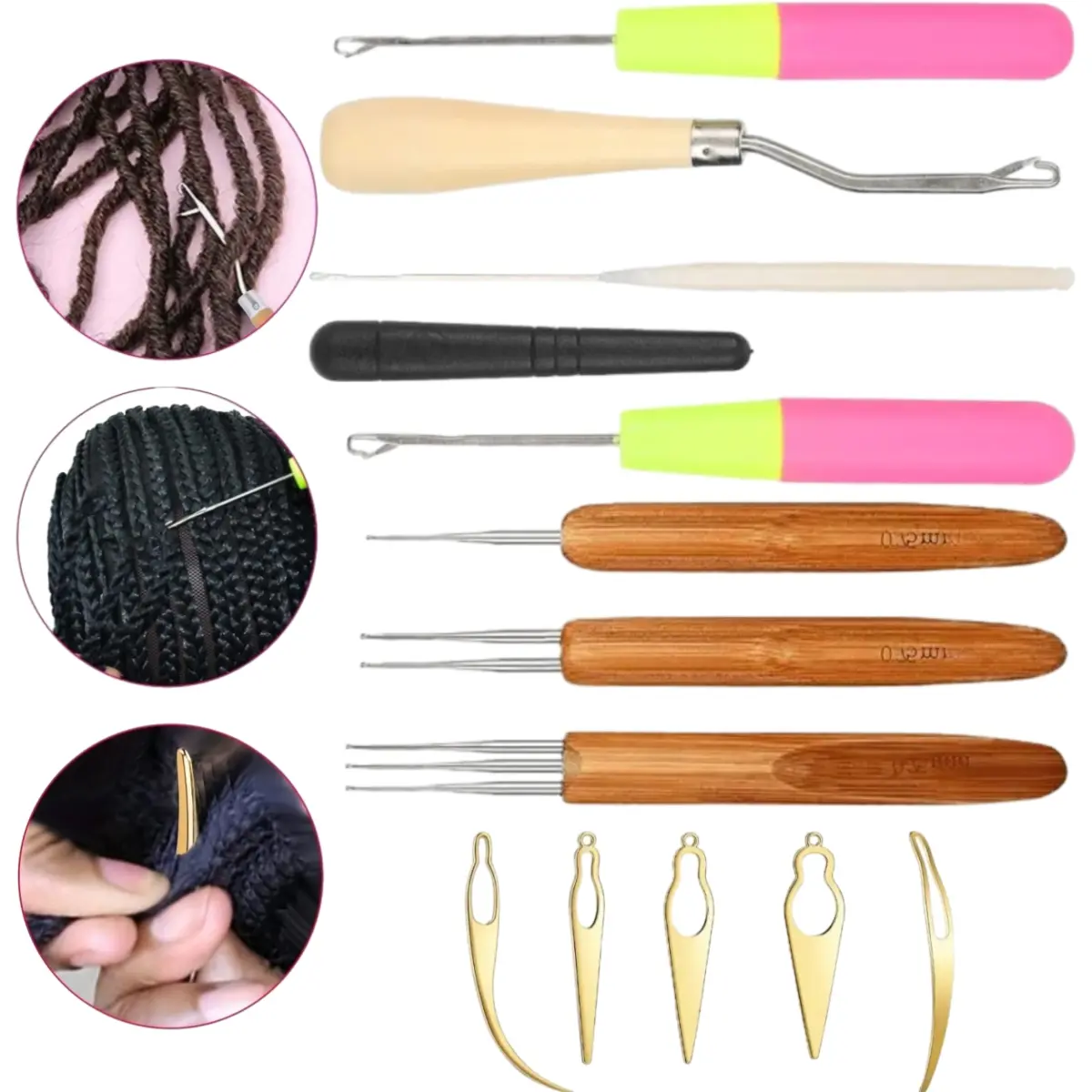 A Set of 13 Pcs Hair Crochet Tool,Dreadlocks Braiding Tool,Dreadlocks Braiding & Extension Crochet Hook Kit,for Weaving,Fixing & Repairing,Halloween Christmas Party Gifts,Hand Tools Kits,Summervibes