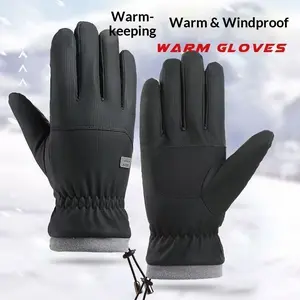 Men's Winter Warm Gloves, Skin-Friendly Windproof Waterproof Thick Fleece, Touchscreen Outdoor Cycling Skiing Gloves, Protective Gloves