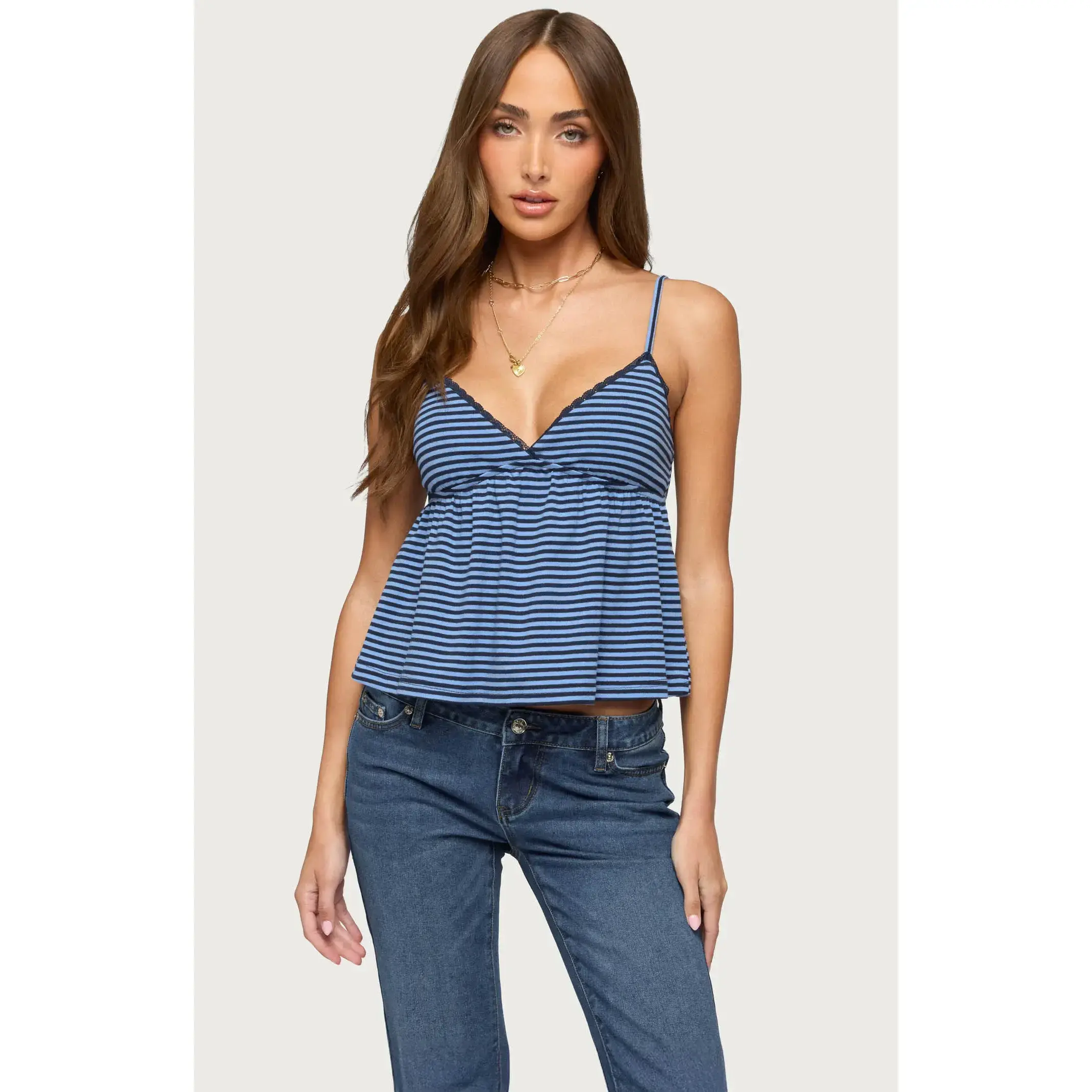 Edikted Women's Orietta Striped Babydoll Top