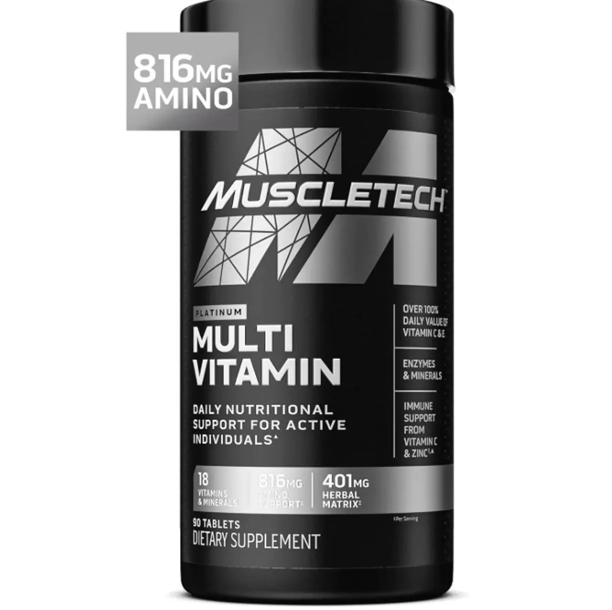 Platinum Multivitamins for Men & Women - Multi-Vitamin Supplement for Immune Support - 18 Vitamins & Minerals, Vitamin A C D E B6 B12 - Daily Workout Supplements for Men - 90 Capsules