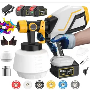 Cordless Paint Sprayer 2024 Upgrades, 750W Brushless Paint Gun with 2 * 4.0Ah Battery, 1200ml High Capacity & 6 Nozzles, High Pressure Electric Paint Sprayer Expert Airbrush Kit Heavy Duty Portable