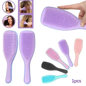 1pc Detangling Brush, Detangler Brush, Anti Tangle Brush For Curly, Straight, Wet And Dry Hair Comb For Adults, Professional Hair Styling Combs For All Hair Types - Detangling, Smoothing, And Scalp Massage - Nylon Bristles, ABS Plastic Handle