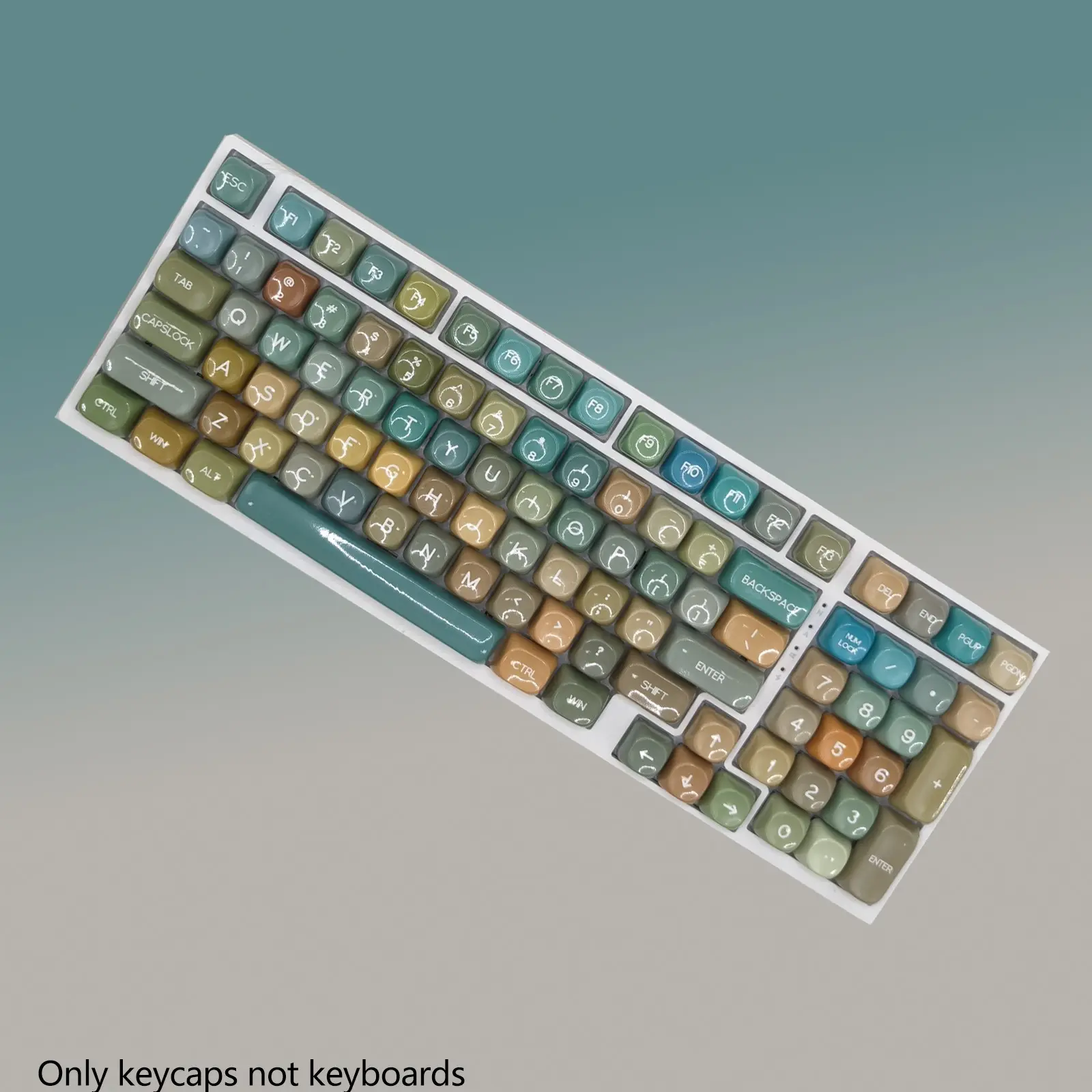 Moa Profile Pbt Keycap Set for Cherry Mx Switch Mechanical Keyboard, Vintage Theme, Fits 2.25u 2.75u 6.25u Spacebar, Iso Layout Compatible, Computer Peripherals Keyboard Keycaps