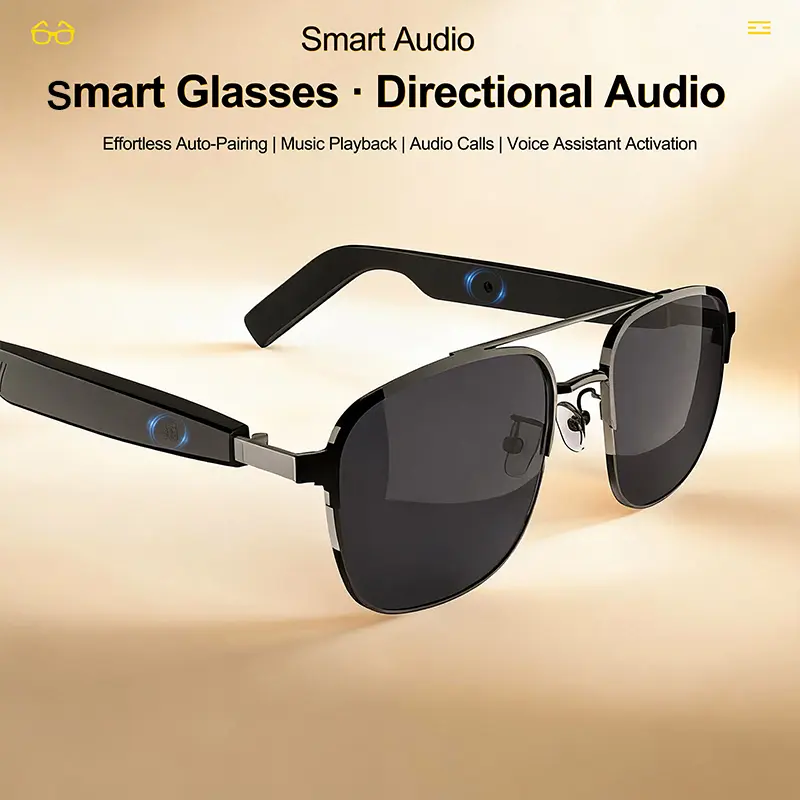 DVKIX Smart Audio Glasses - 2026 New Wearable Smart Eyewear, Multifunctional UV/Blue Light Protection Audio Sunglasses, IP65 Waterproof Voice Assistant Glasses for Sports, Father's Day Gifts