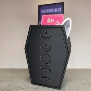 Coffin Moon Phase Bookmark or Pen Holder, 3D printed, Gothic Style, Bookshelf Decor