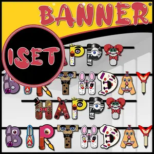 FNAF At Freddys -Cartoon Animal Character Happy Birthday Banner, Kids Party Decorations, 1set Themed Party Bunting Flag, Kids Birthday Party Decoration Supplies
