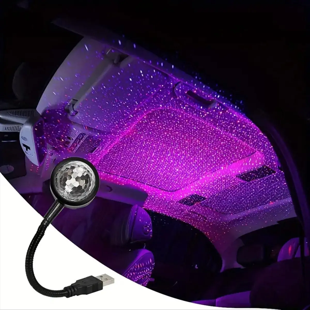 USB Projection Lamp, 1 Count Music Sync Mini Starry Sky Projector Light with USB Port, Ambient Light for Home Party Decor, LED Projector Lamp, Starlight Projector