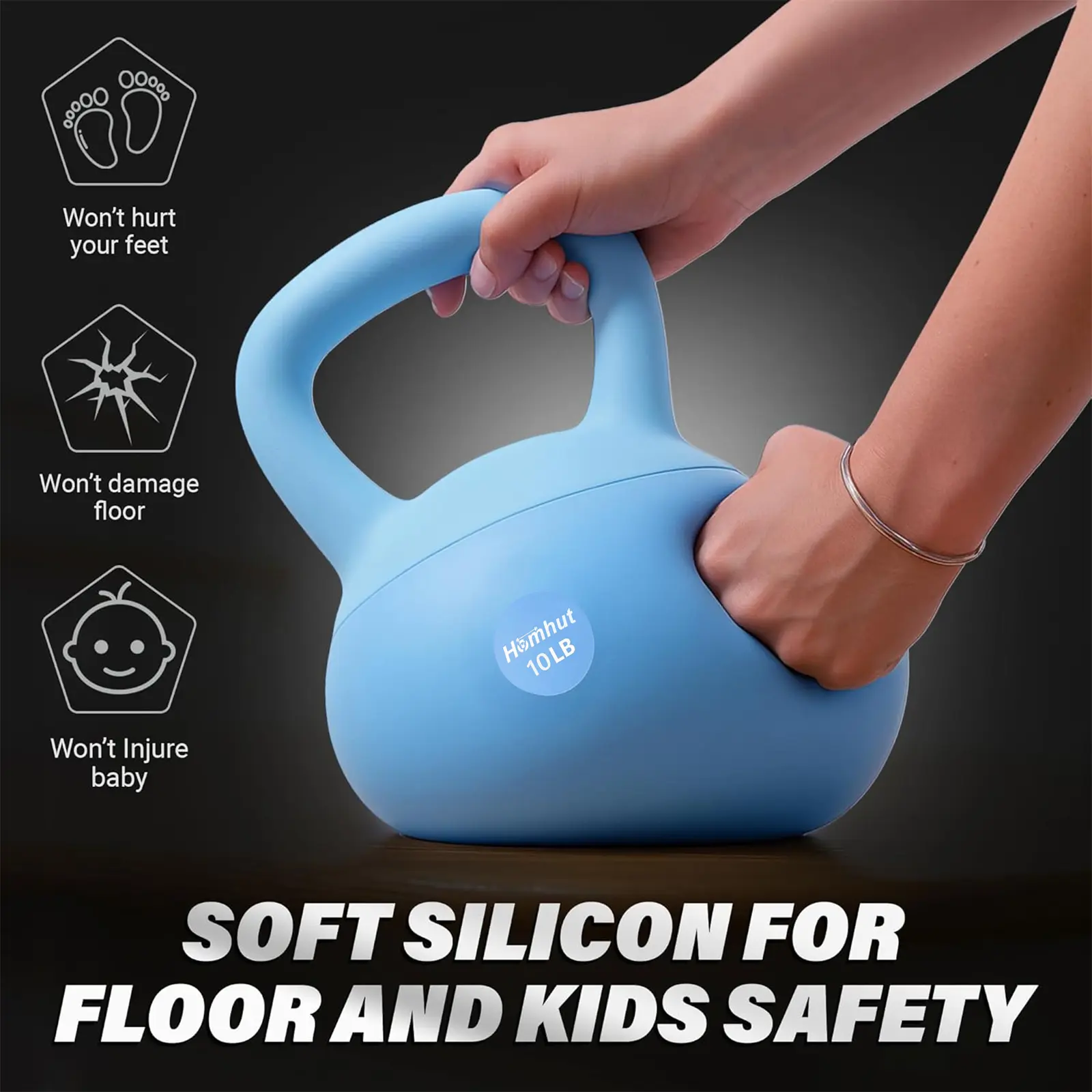 Anti-Collision Soft Surface Kettlebell Featuring Ergonomic Comfort Grip Handle, Great For Weightlifting, Body Conditioning And Core Muscle Workout, Must-Have Training Gear For Household Home Gym