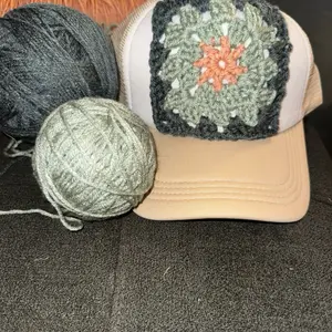 Unisex Trucker Hat, Handmade with Granny Square Crochet Design
