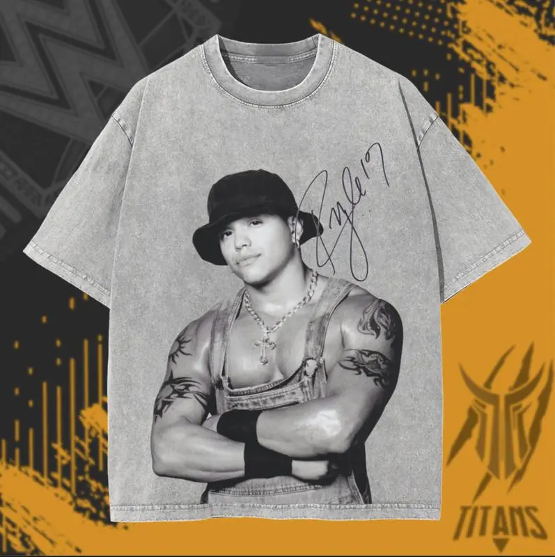 Rey Mysterio no mask face and signature graphic tee oversized streetwear WWE wrestling outfit premium deluxe washed tee