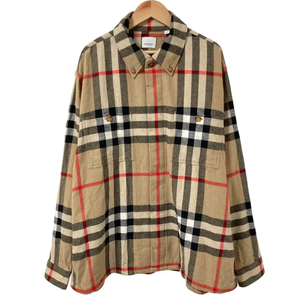 Pre-owned BURBERRY Wool Small Leather Goods Overshirt Jacket